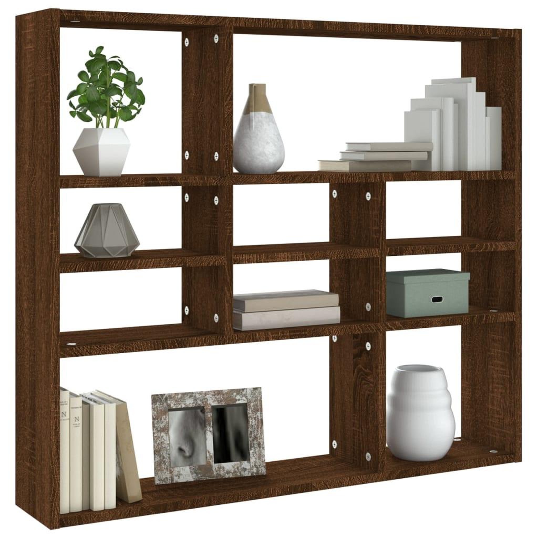Voir la diapositive 3 : VIDAXL Etagere murale Chene marron 90x16x78 cm Bois d'ingenierie