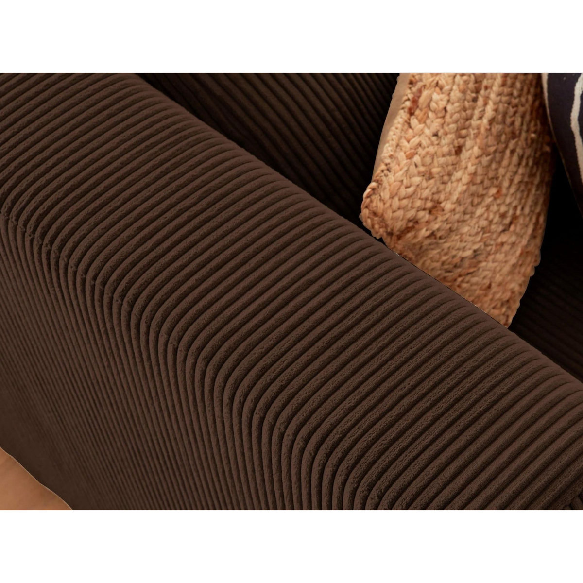 LISA DESIGN Victoire - canapé modulable d'angle droit - 5 places - en velours côtelé