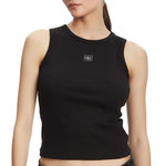 CALVIN KLEIN JEANS Débardeur  Femme Calvin Klein Jeans A Woven  abel. Coloris disponibles : Noir