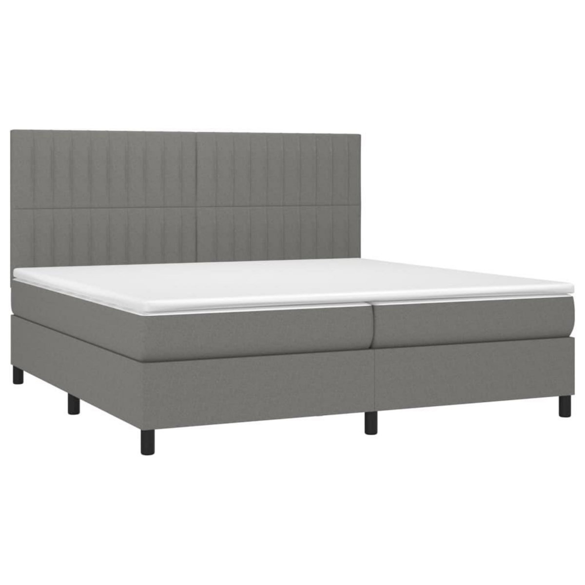 VIDAXL Sommier a lattes de lit avec matelas Gris fonce 200x200cm Tissu