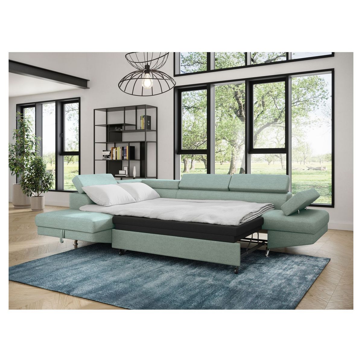 Canapé d'angle gauche convertible 4 à 5 places CHICAGO