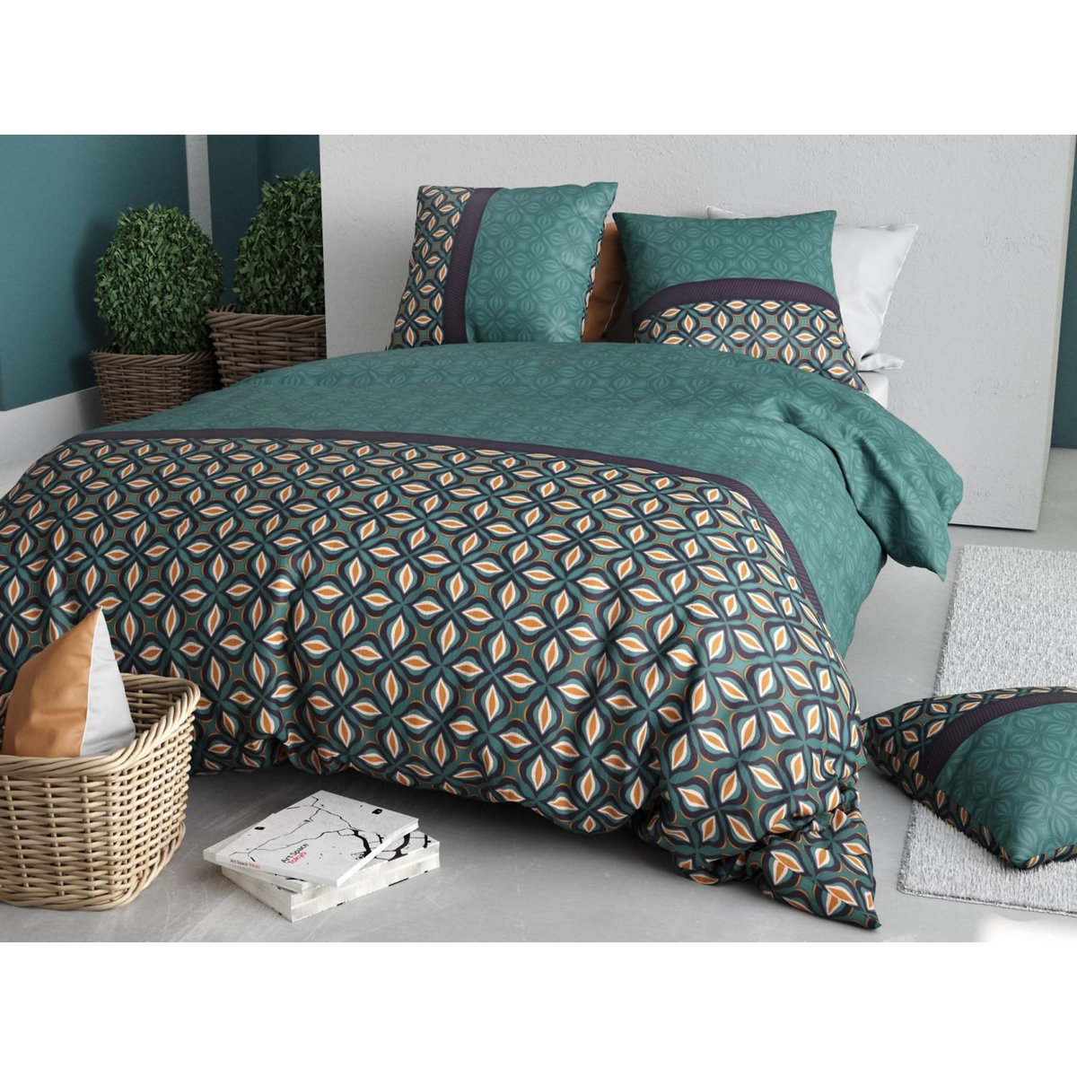 ATELIER DU COTON Parure housse de couette 100% coton 57fils victory