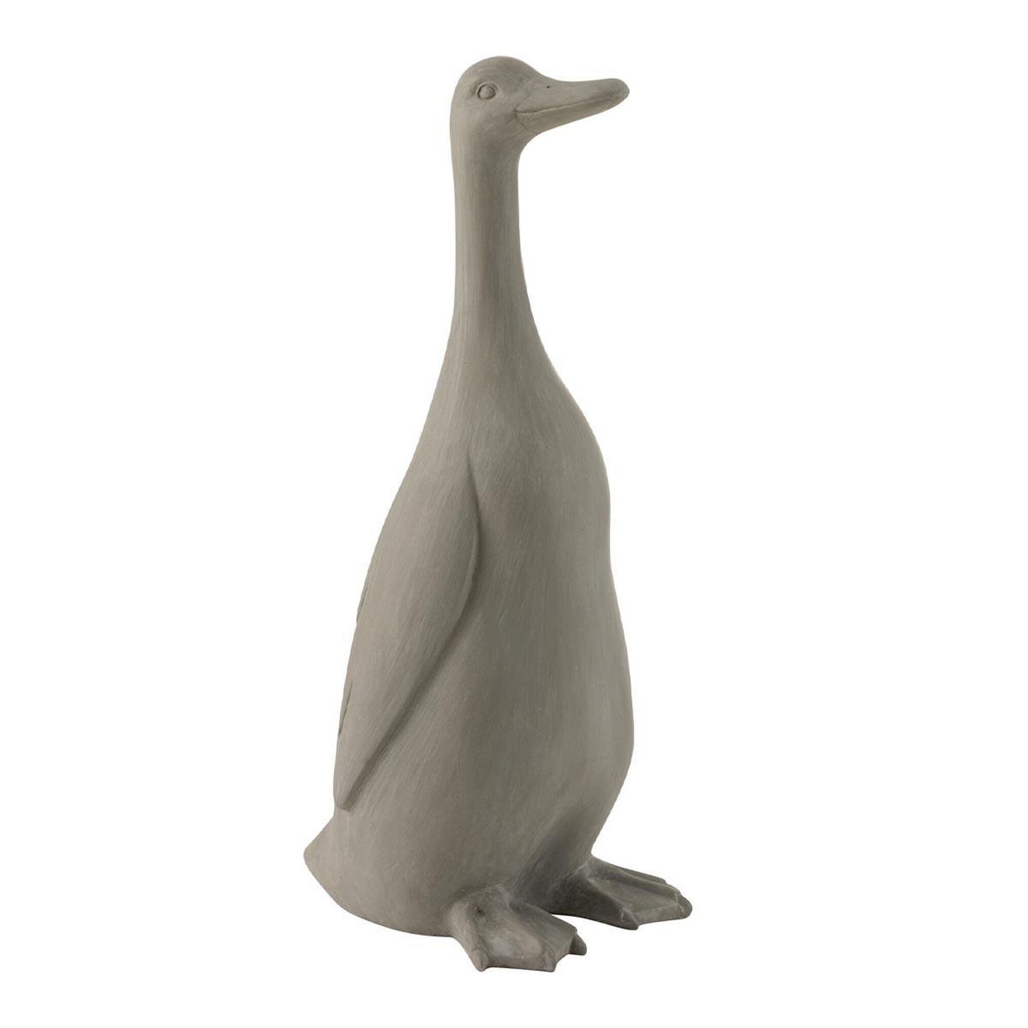 J-LINE Statue déco en résine  canard debout  51cm gris