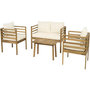 Voir la diapositive 4 : Habitat et Jardin Salon de jardin en bois avec coussins inclus  Beckham  - 4 places - Beige