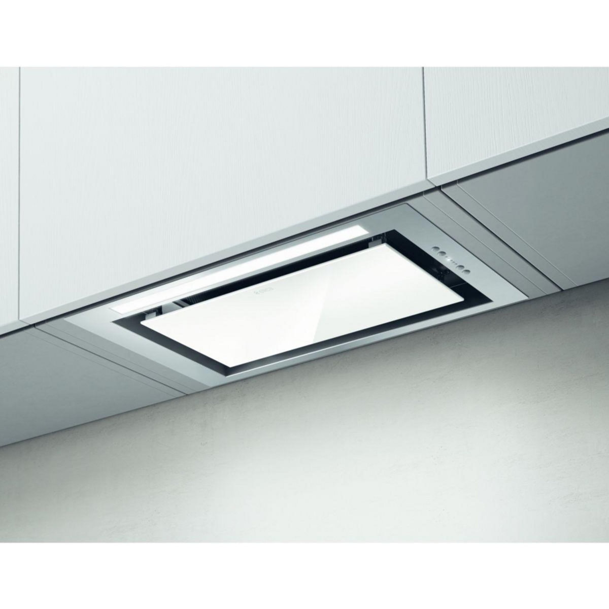 ELICA Hotte encastrable HIDDEN IXGL/A/60 Acier inox + verre blanc