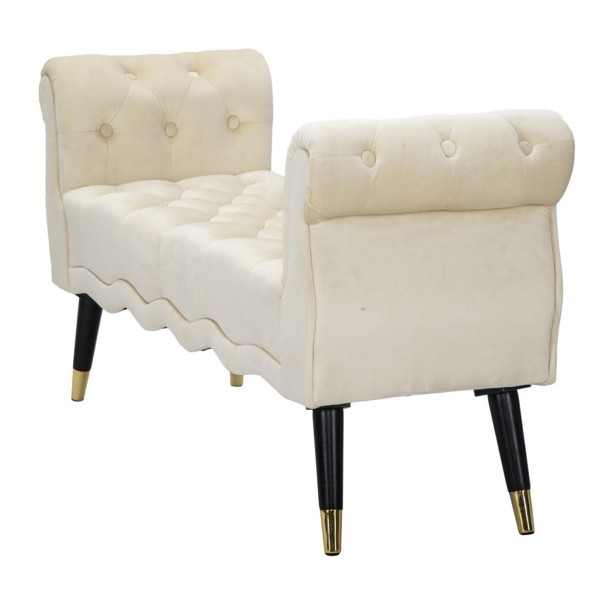 Voir la diapositive 3 : Paris Prix Banquette en velours  paris  120cm crème