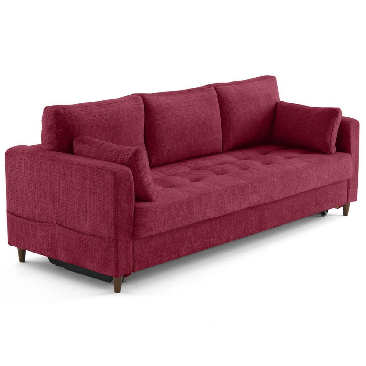 LISA DESIGN Anna - canapé droit 3 places convertible avec poche en velours texturé