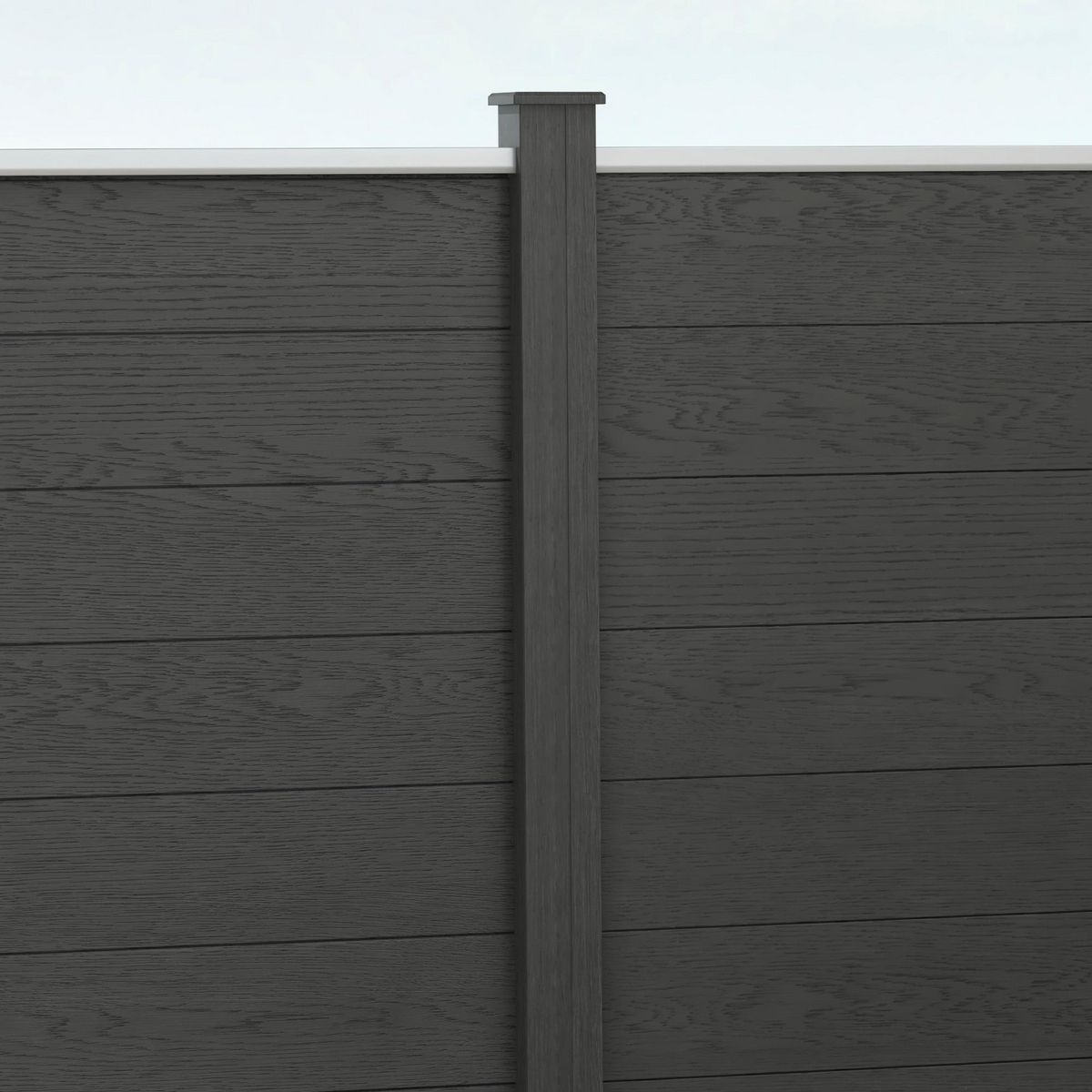 OUTSUNNY Clôture de jardin brise vue occultant modulable WPC bois composite alu gris