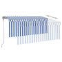 Voir la diapositive 4 : VIDAXL Auvent retractable automatique avec store 3,5x2,5 m Bleu blanc