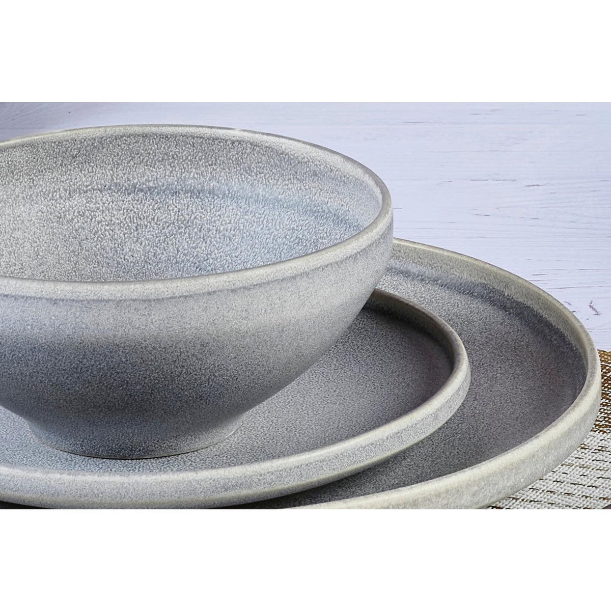 BJORN Service Les Essentiels STONE - 18 pièces - Gris lune