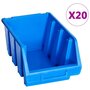 Voir la diapositive 1 : VIDAXL Bacs de rangement empilables 20 pcs bleu plastique