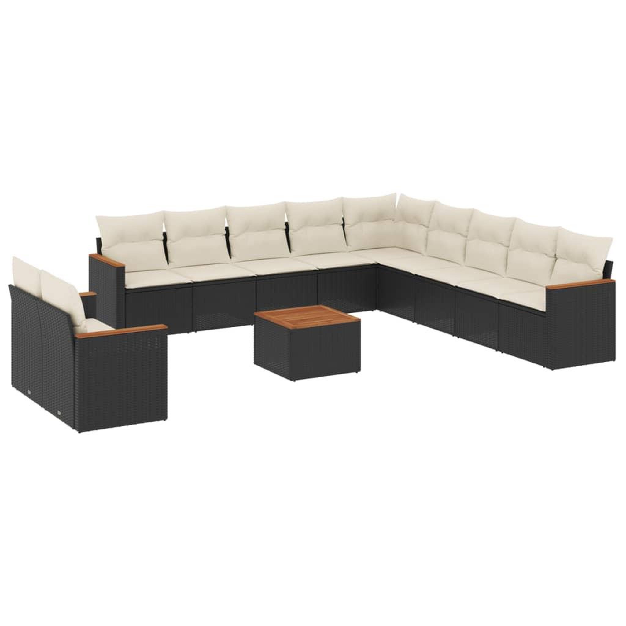 Voir la diapositive 2 : VIDAXL Salon de jardin 12 pcs avec coussins noir resine tressee