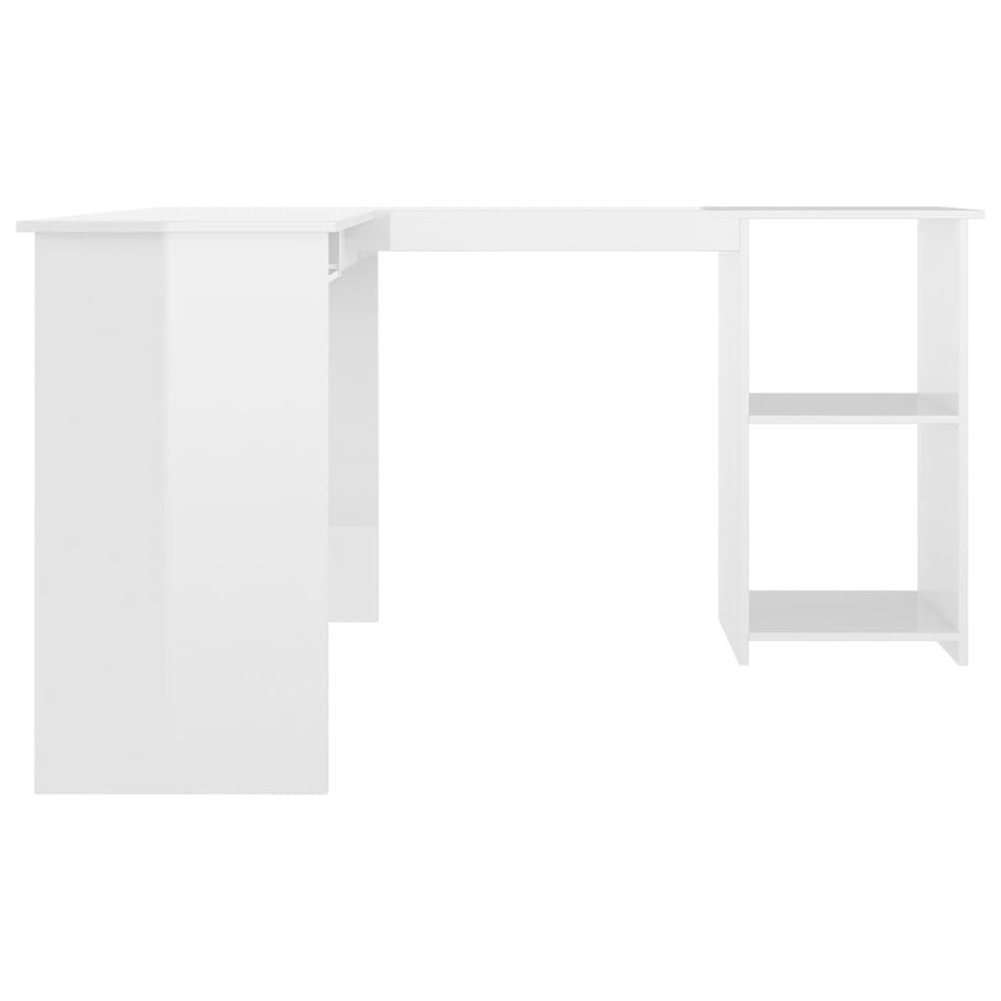 Voir la diapositive 5 : VIDAXL Bureau d'angle en forme de L Blanc brillant Bois d'ingenierie