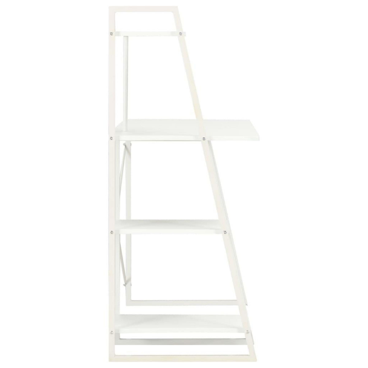 VIDAXL Bureau avec etagere Blanc 102x50x117 cm