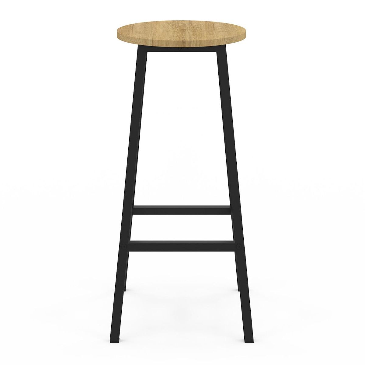 ID MARKET Lot de 4 tabourets de bar DETROIT assise ronde design industriel