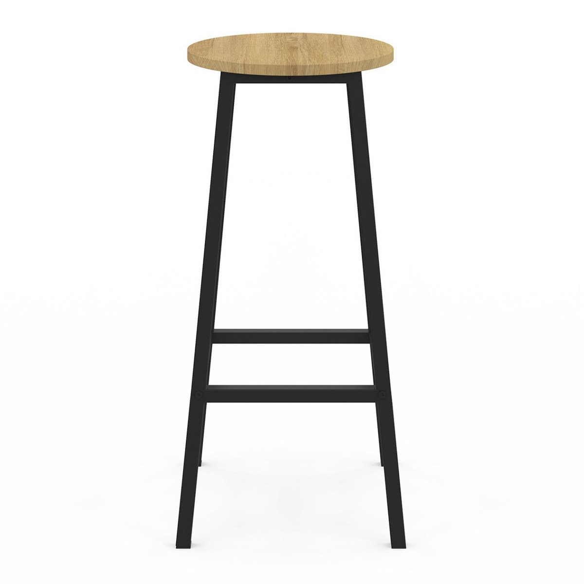 ID MARKET Lot de 4 tabourets de bar DETROIT assise ronde design industriel