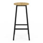 Voir la diapositive 4 : ID MARKET Lot de 4 tabourets de bar DETROIT assise ronde design industriel