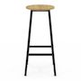Voir la diapositive 4 : ID MARKET Lot de 4 tabourets de bar DETROIT assise ronde design industriel