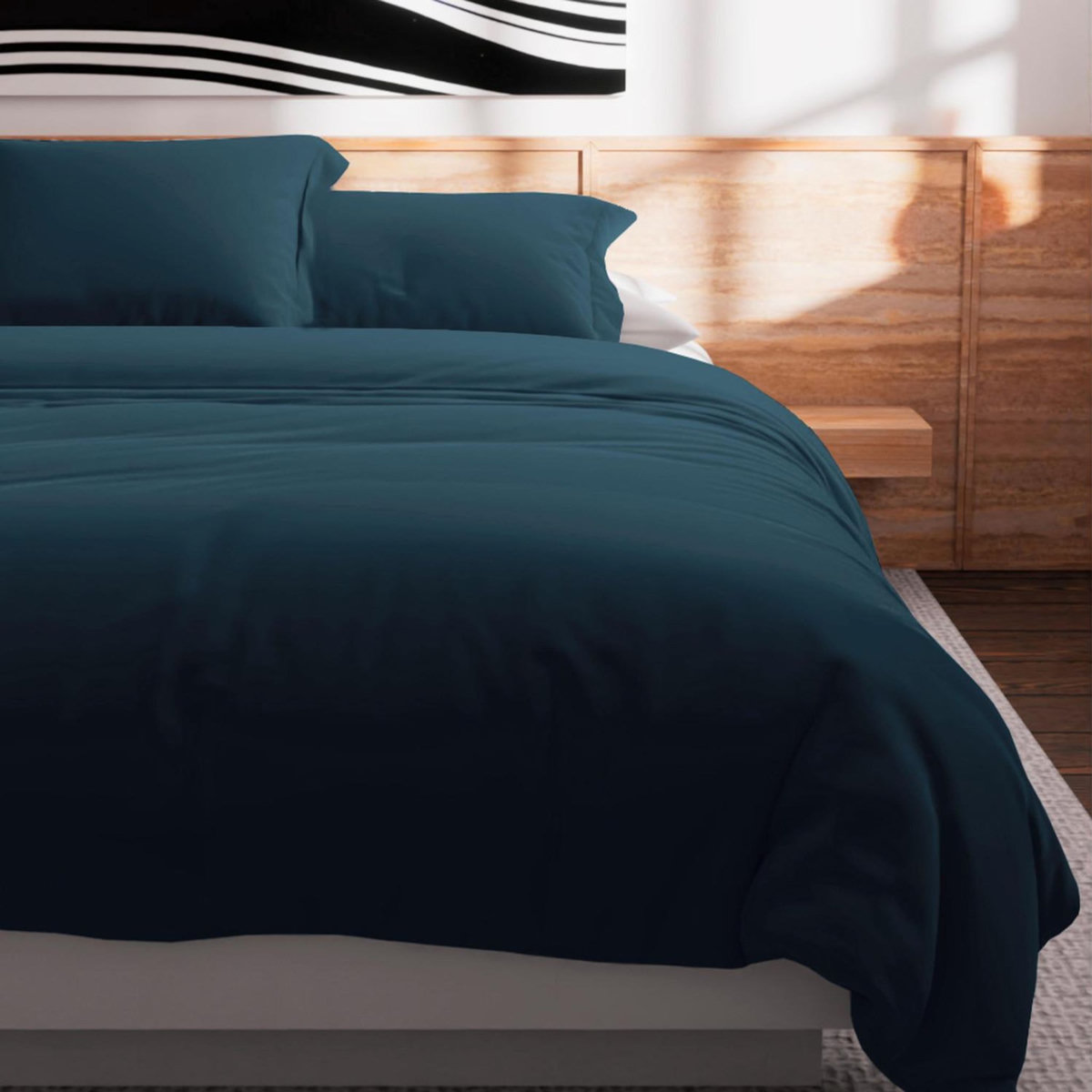 SOLEIL D'OCRE Housse de couette en coton 57 fils UNI, par Soleil d'Ocre