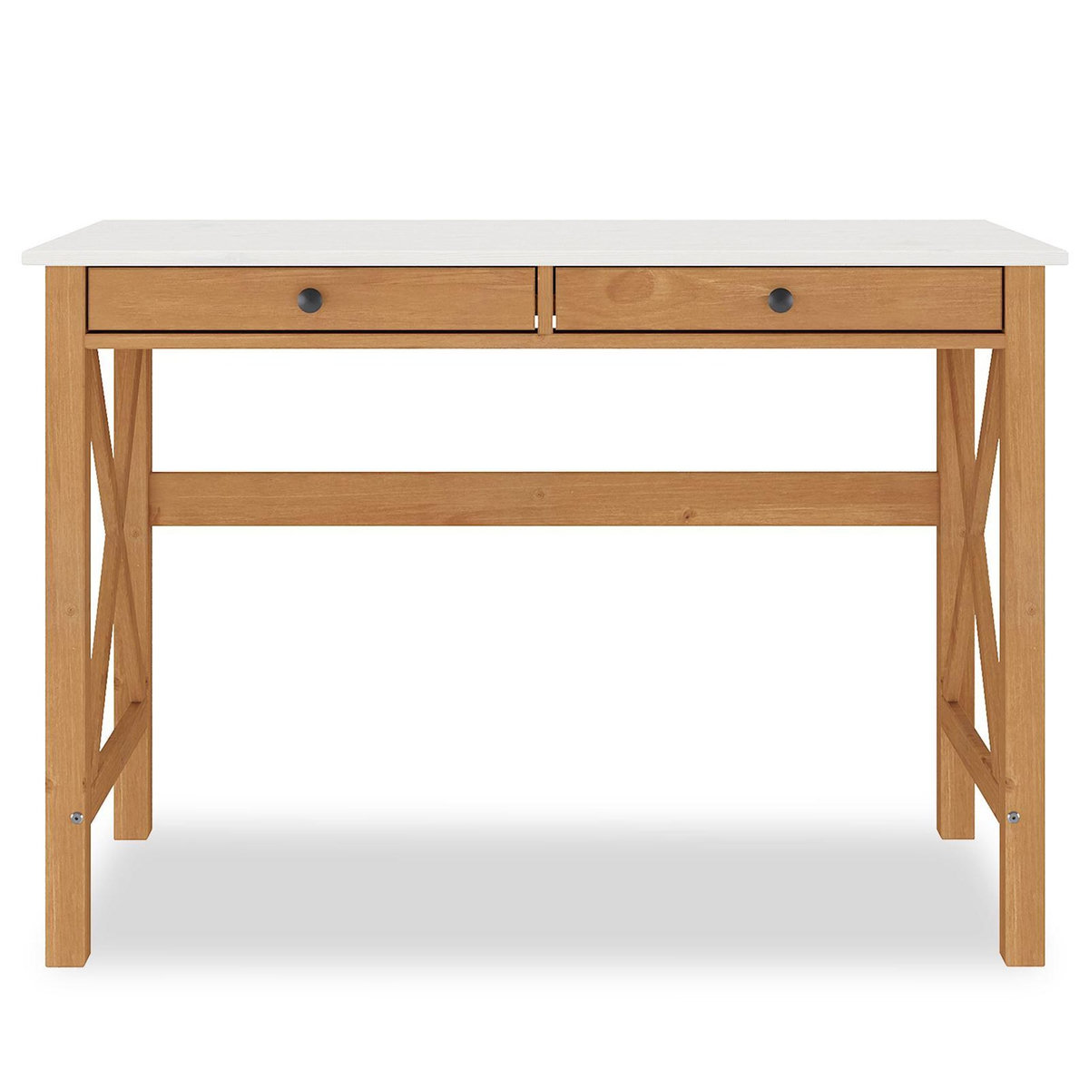 IDIMEX Bureau ADRIAN L 110 cm 2 tiroirs en bois massif