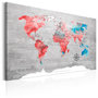 Voir la diapositive 1 : Paris Prix Tableau Imprimé  World Map : Red Roam