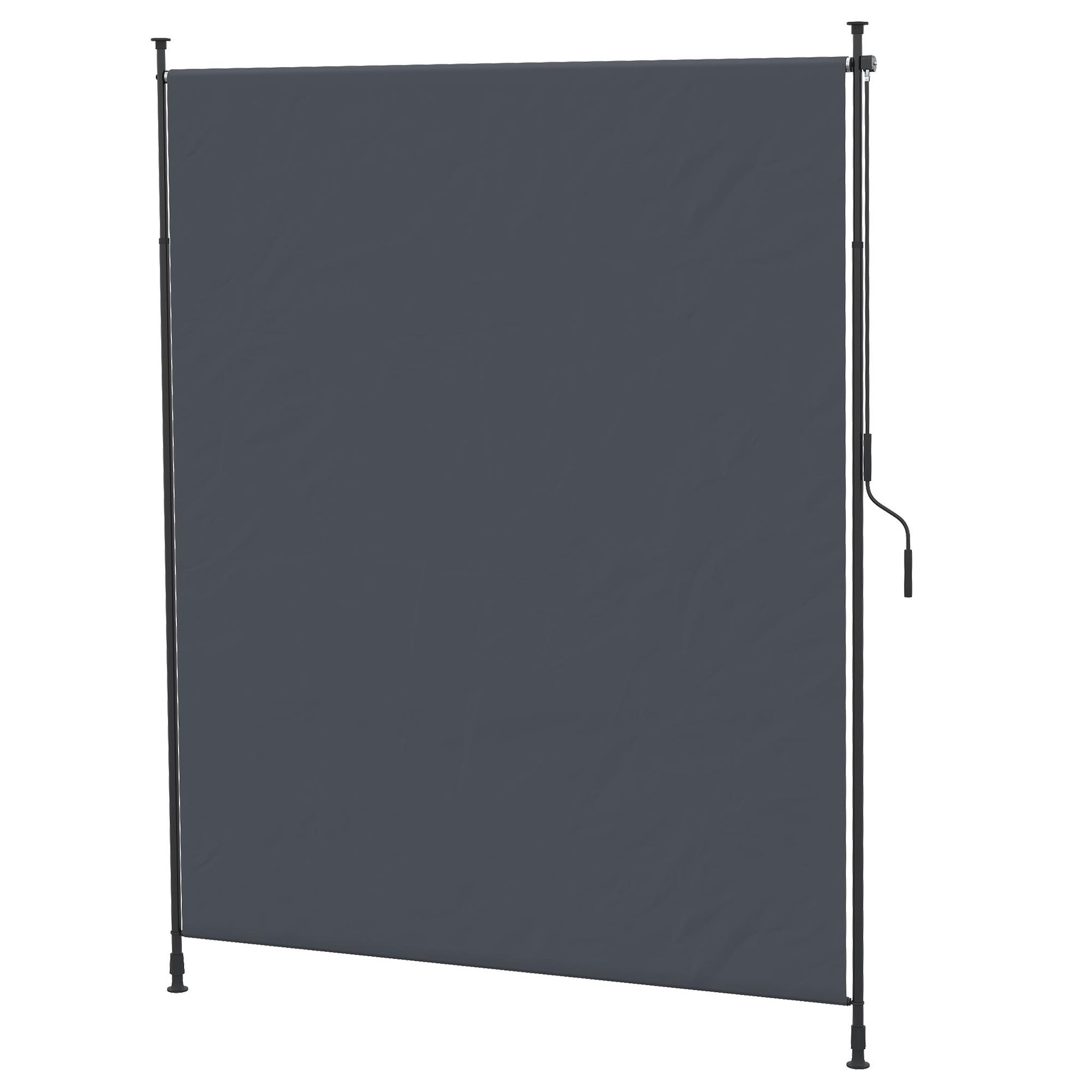Voir la diapositive 1 : OUTSUNNY Store vertical réglable avec manivelle - brise-vue - installation sans perçage - alu métal gris