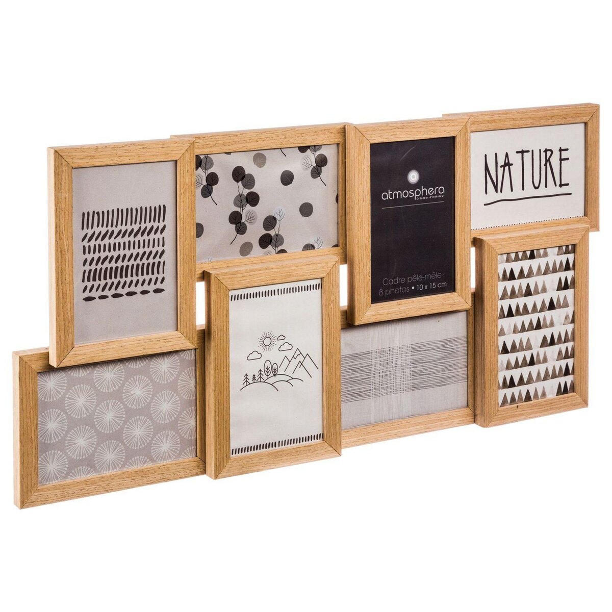 ATMOSPHERA Pêle-mêle 8 Photos Nature - 58 x 30 cm - Beige