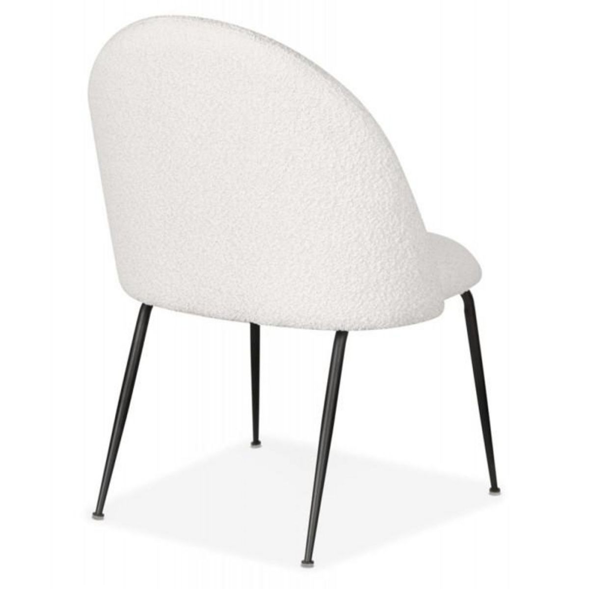 Paris Prix Fauteuil Lounge en Tissu Bouclette  Delmer  83cm Blanc