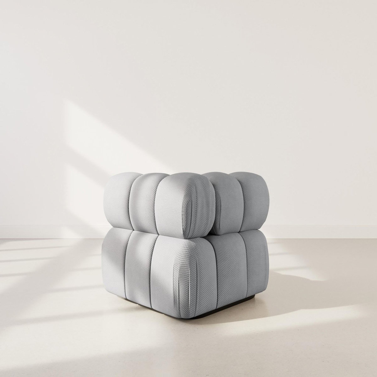 LISA DESIGN Ruby - module d'assise d'angle gauche en velours texturé