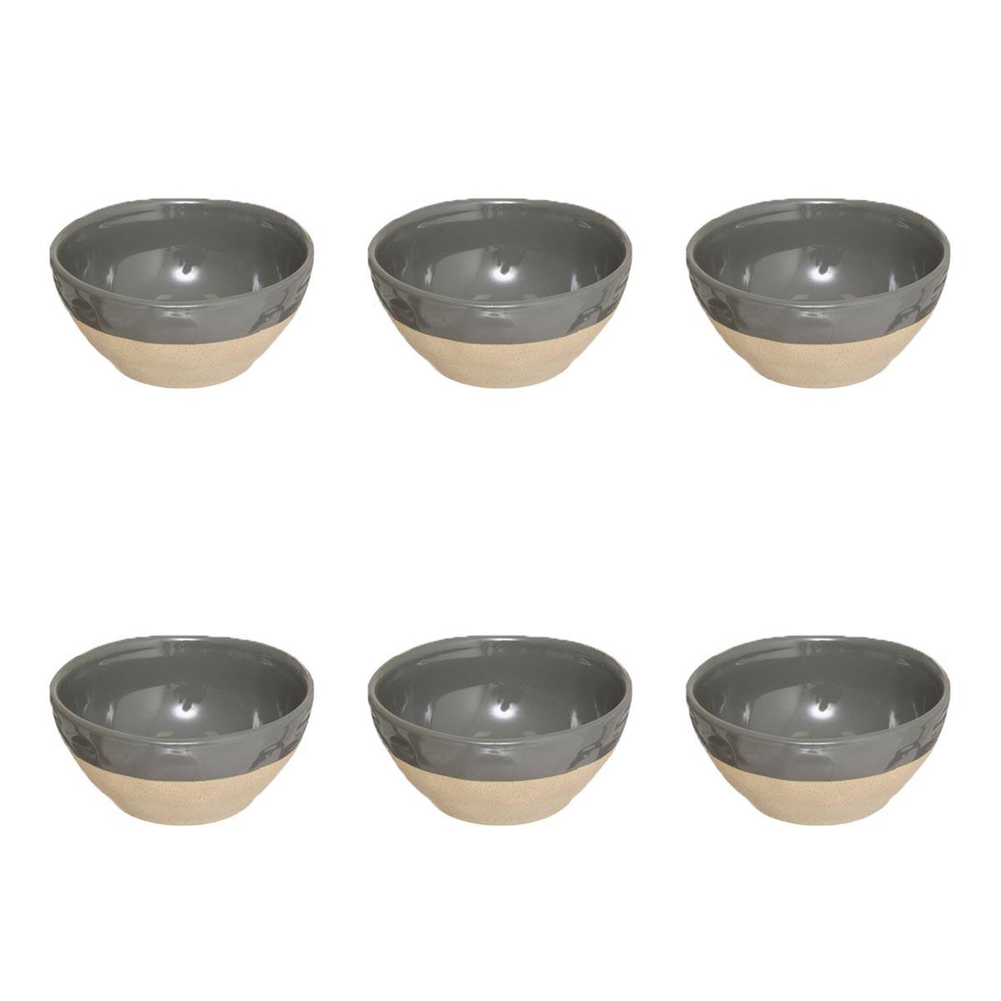 SECRET DE GOURMET Lot de 6 bols en faïence  kate  48cl gris