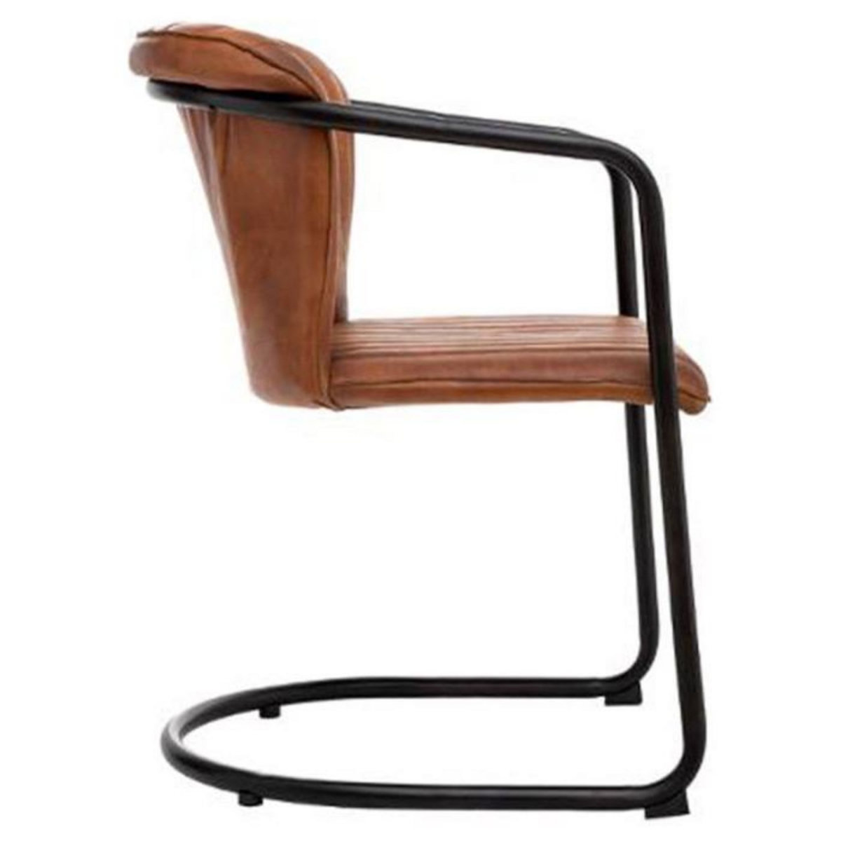 ATMOSPHERA Lot de 2 Fauteuils en Cuir  Kavi  77cm Cognac