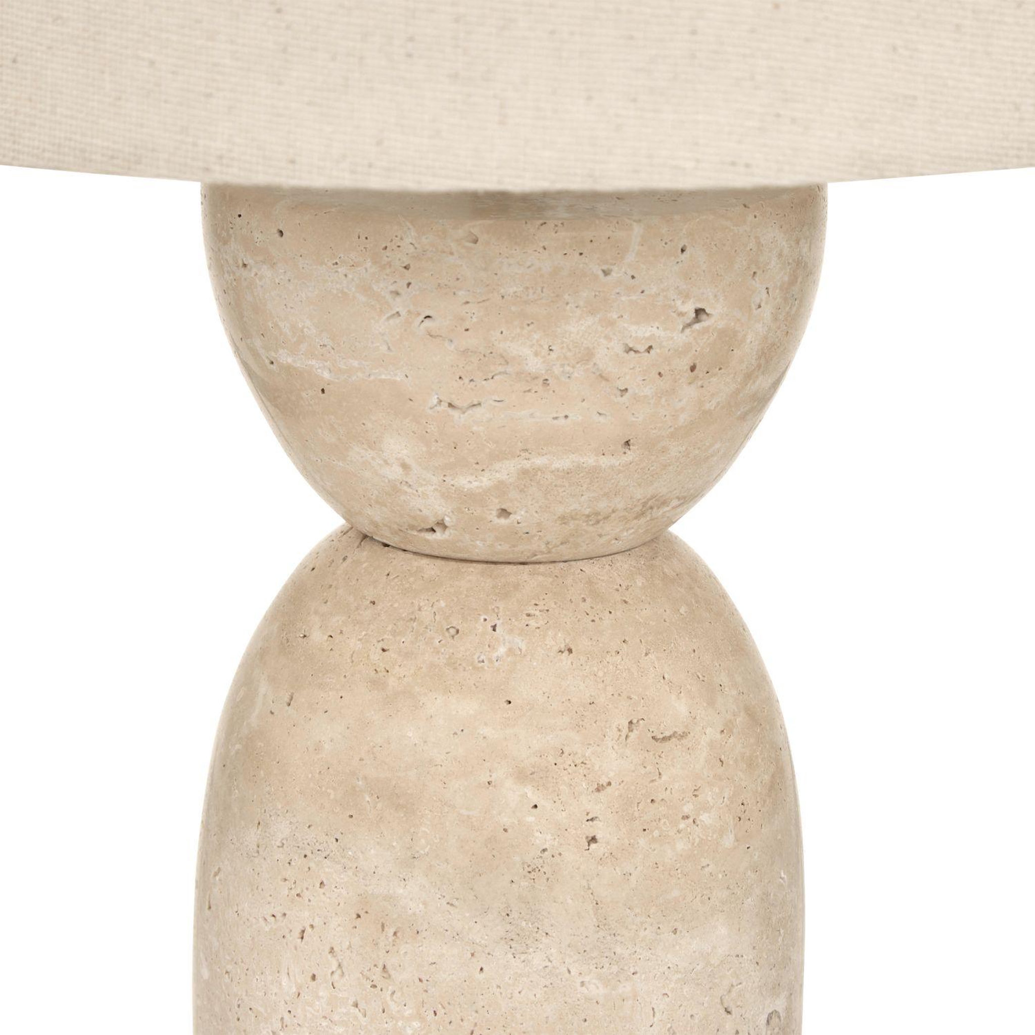 Voir la diapositive 4 : ATMOSPHERA Lampe cylindrique en travertin erin - beige