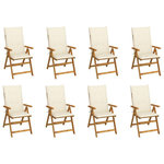 VIDAXL Chaises pliables de jardin avec coussins lot de 8 Bois d'acacia
