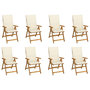 Voir la diapositive 1 : VIDAXL Chaises pliables de jardin avec coussins lot de 8 Bois d'acacia
