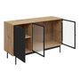 Voir la diapositive 2 : BEST MOBILIER Lamia - buffet bas - effet bois et noir - 148 cm