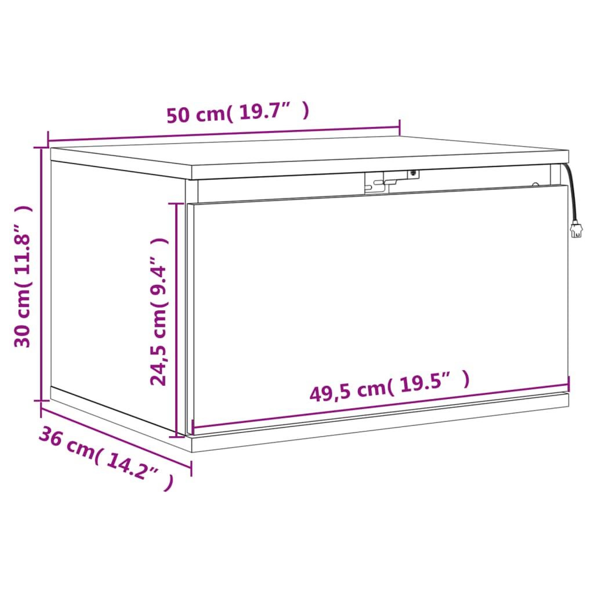 Voir la diapositive 6 : VIDAXL Tables de chevet murales avec lumieres LED 2 pcs gris beton