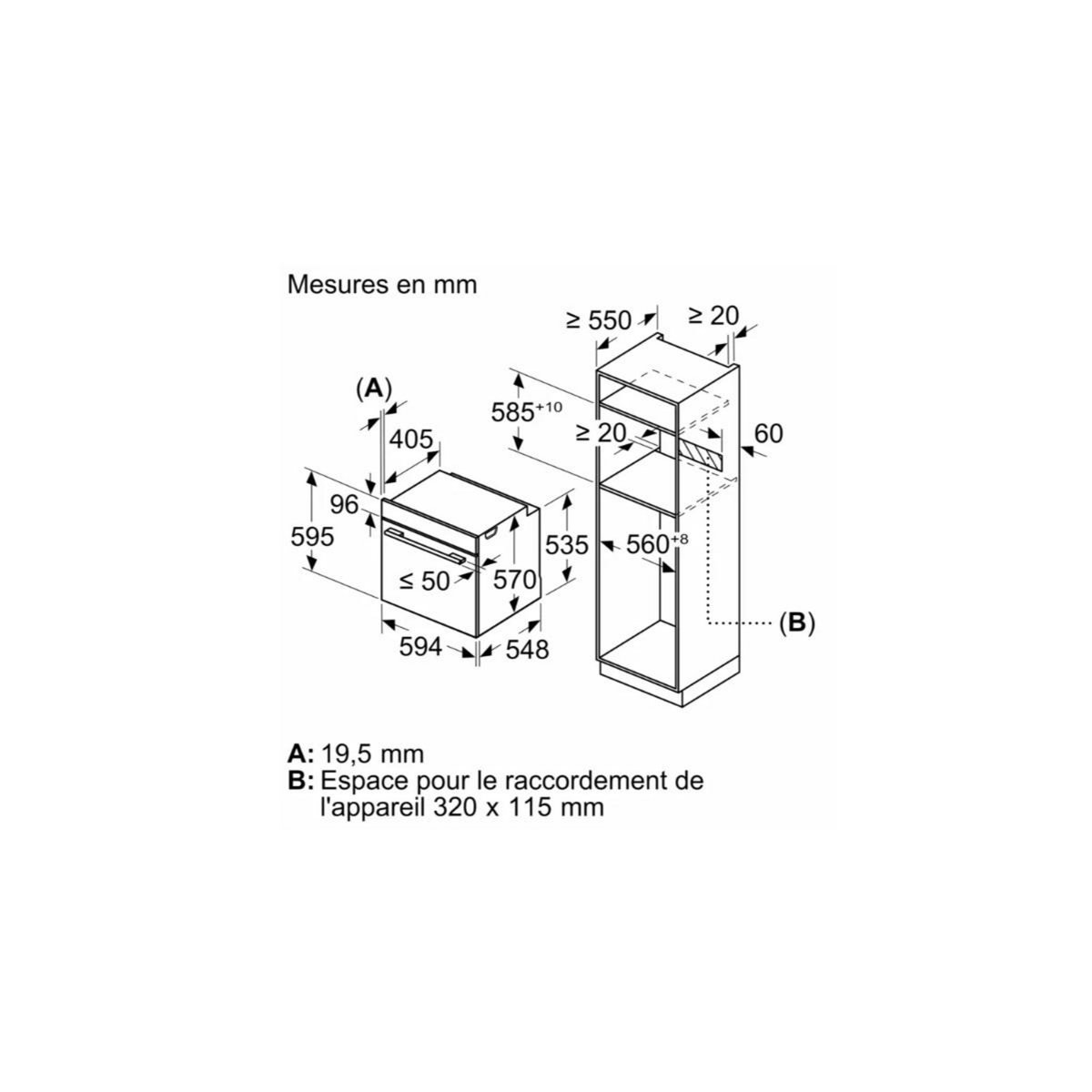 Siemens Four intégrable multifonction 71l 60cm ecoclean - HB534AER3F