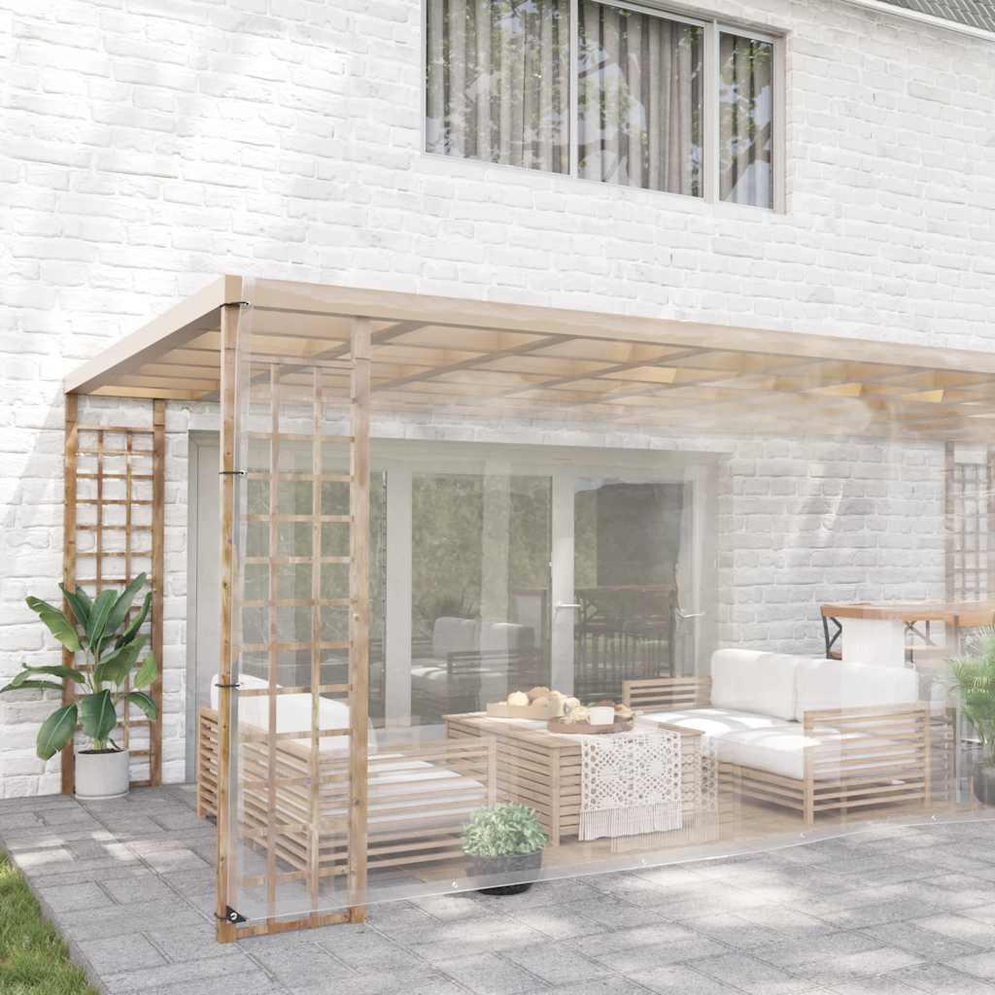 Voir la diapositive 2 : VIDAXL Bache transparente avec œillets 6x10 m PVC