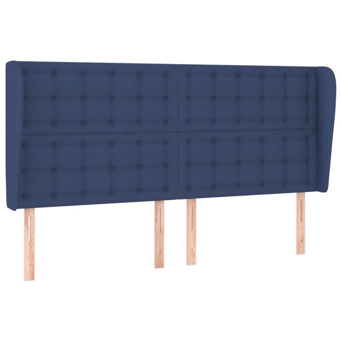 VIDAXL Tete de lit avec oreilles Bleu 163x23x118/128 cm Tissu
