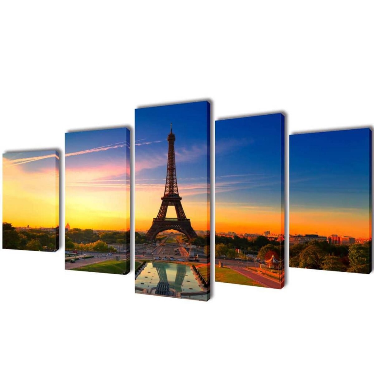 VIDAXL Set de toiles murales imprimees Tour Eiffel 200 x 100 cm