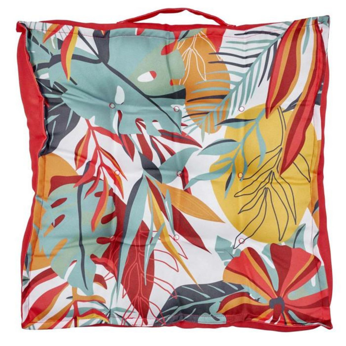 Paris Prix Coussin de Sol Déco  Paradis Exotique  40x40cm Multicolore