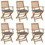 Voir la diapositive 1 : VIDAXL Chaises pliables de jardin lot de 6 avec coussins Bois d'acacia