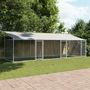 Voir la diapositive 3 : VIDAXL Cage pour chien avec toit et portes gris 6x2x2m acier galvanise