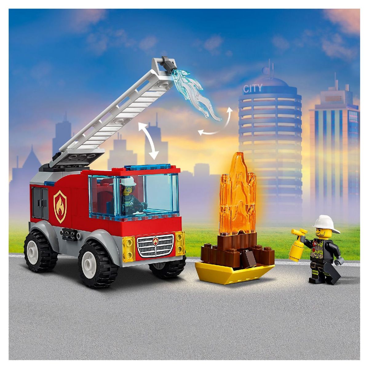 LEGO City 60280 Le Camion des Pompiers avec Échelle, Jouet Éducatif, Minifigurine, Véhicule