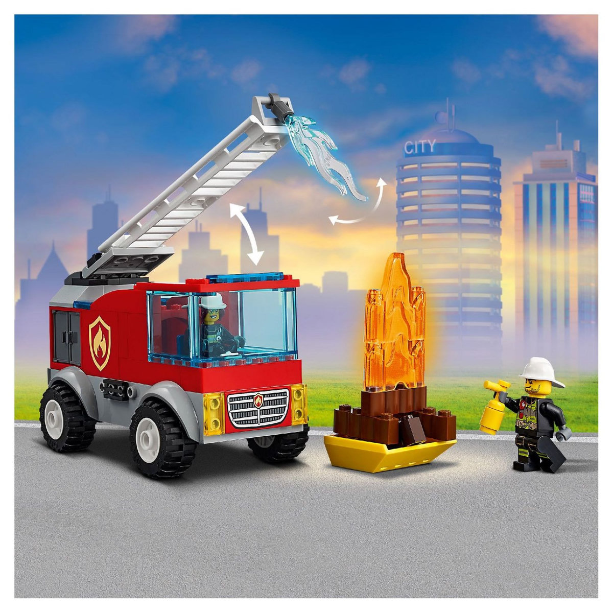 LEGO City 60280 Le Camion des Pompiers avec Échelle, Jouet Éducatif, Minifigurine, Véhicule