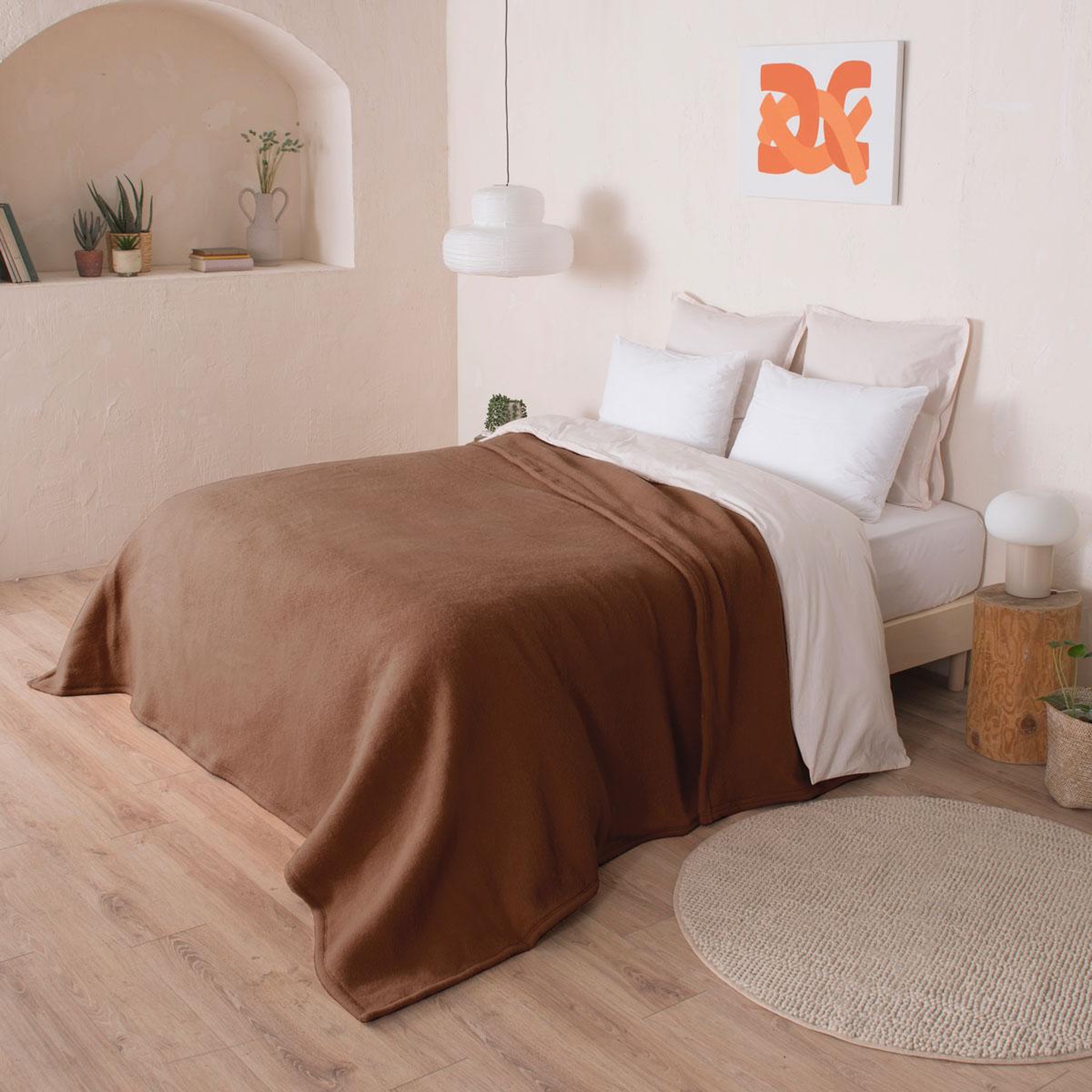 DODO Couverture Chamonix Chamois. Coloris disponibles : Marron