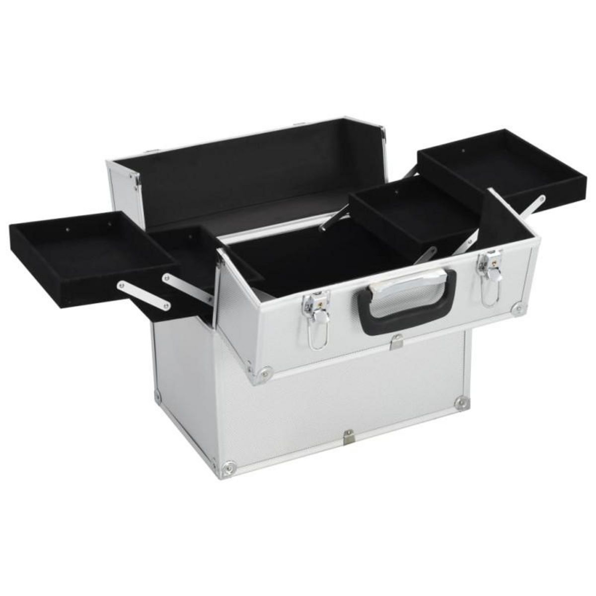 VIDAXL Mallette à maquillage 38x23x34 cm argenté aluminium