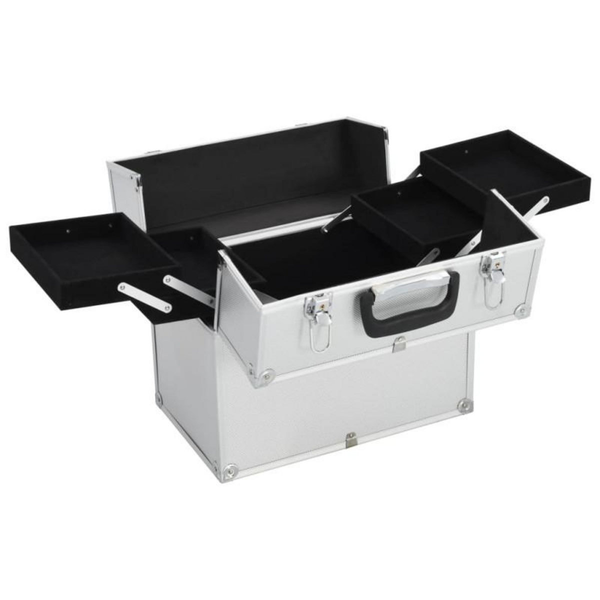 VIDAXL Mallette à maquillage 38x23x34 cm argenté aluminium