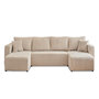 Voir la diapositive 1 : BEST MOBILIER Topaze - canapé panoramique en u - 7 places - convertible avec coffre - en velours côtelé
