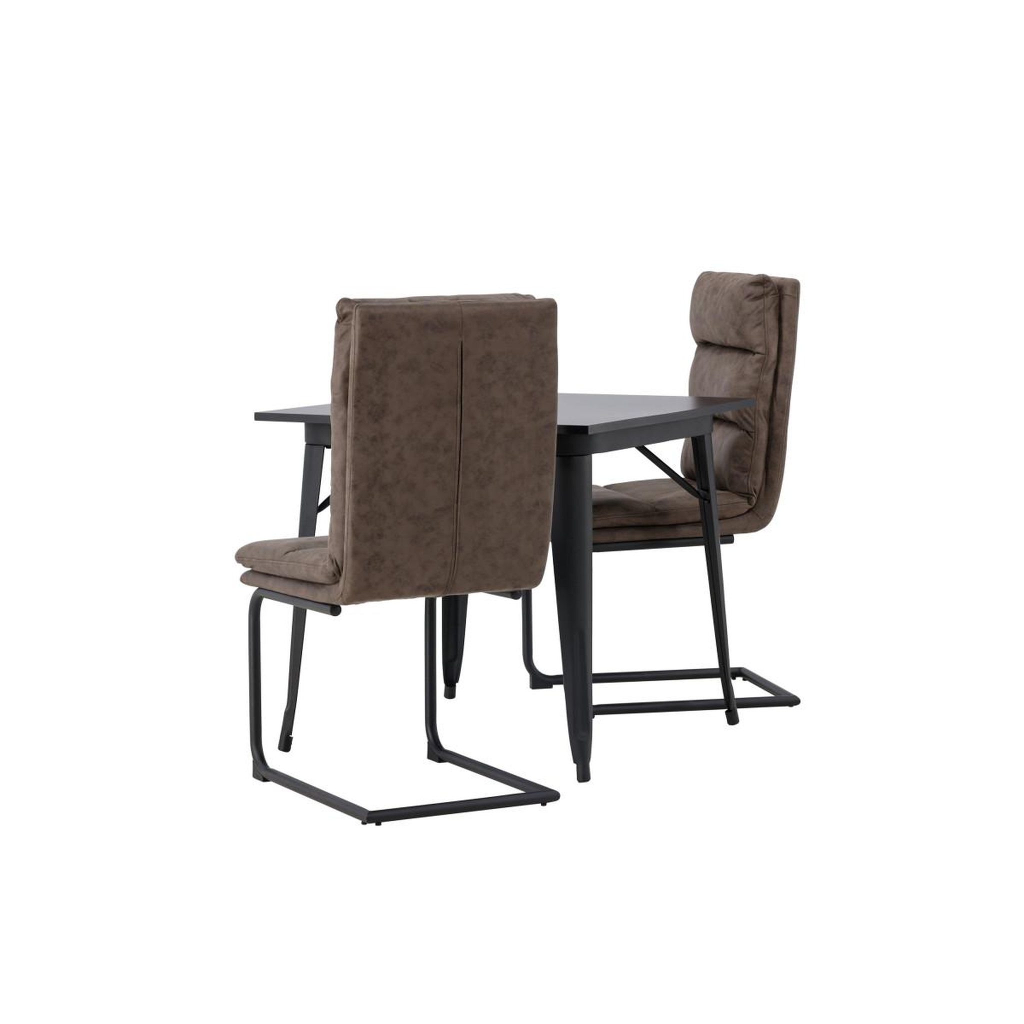 Voir la diapositive 5 : Paris Prix Ensemble table à manger 2 chaises  tempe & zizo  80cm noir & marron